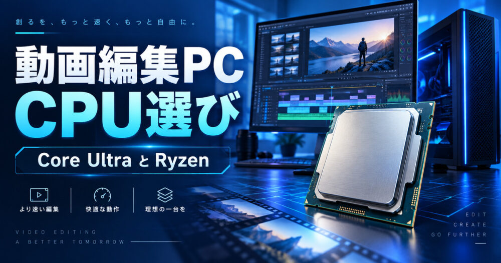 動画編集用PCのCPU選び Core UltraとRyzenを比較