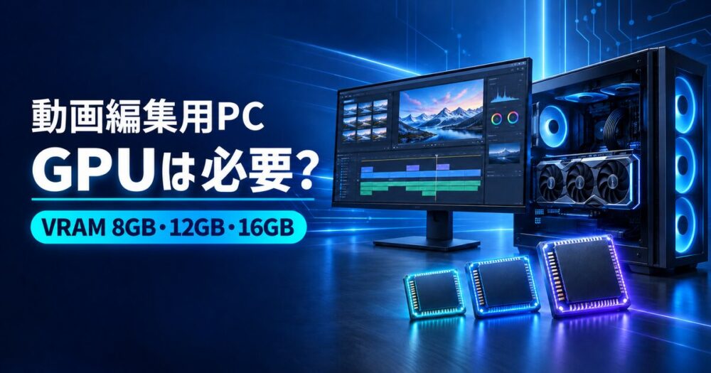 動画編集用PCのGPUとVRAM 8GB・12GB・16GBの選び方